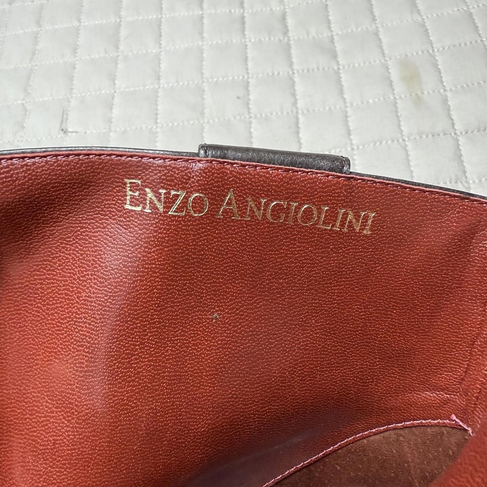 Enzo Angiolini Women's Leather Ankle Boots‎ Size 8M Brown Leather Zip Buckle - Picture 8 of 10